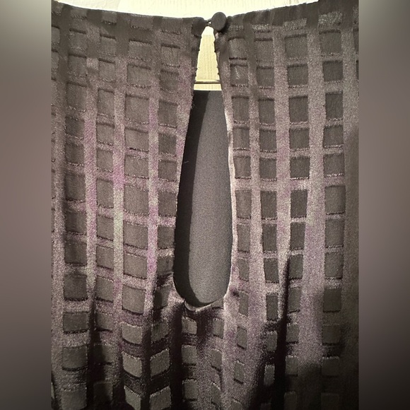 ALICE + OLIVIA Small Black Silk Blend Semi-Sheer Windowpane Little Black Dress - Picture 11 of 11